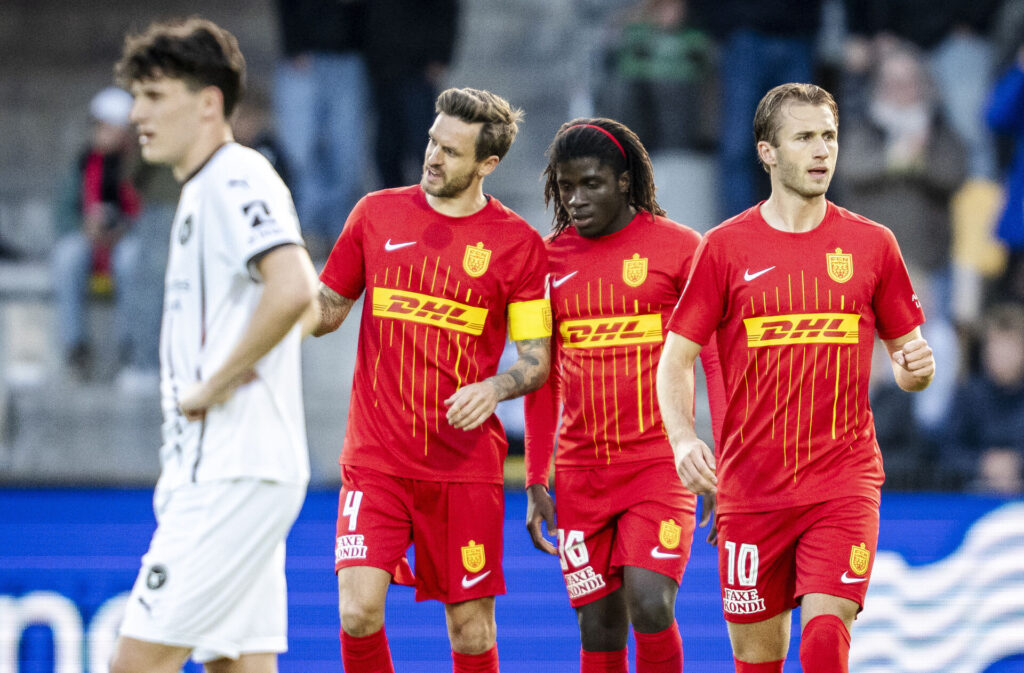 Kian Hansen, Caleb Yirenkyi og Benjamin Nygren i FC Nordsjælland