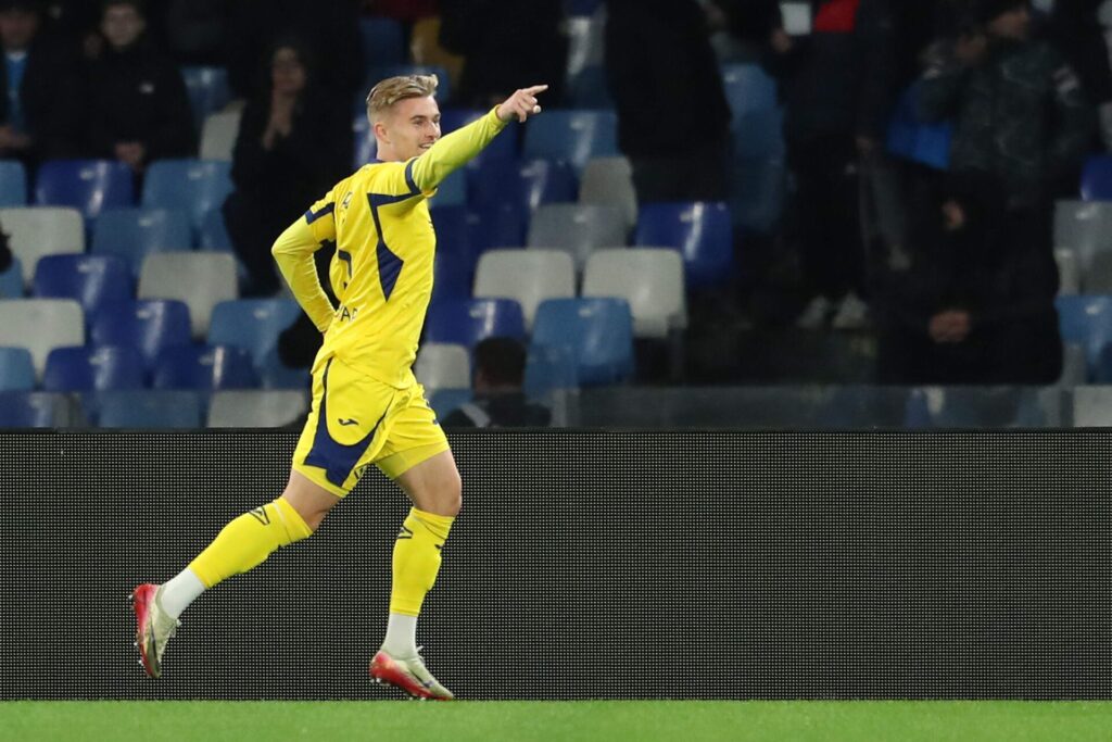 Martin Frese jubler efter scoring mod Napoli