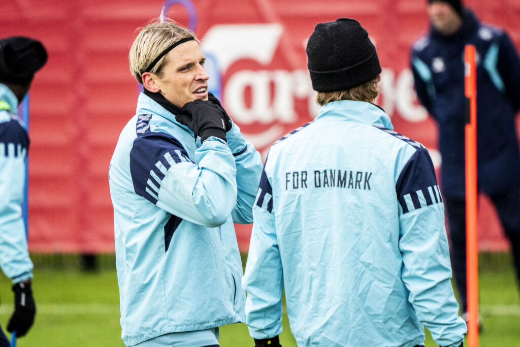 Jens Stryger Larsens til en landsholdstræning