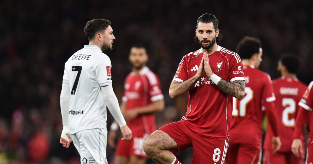 Slid, slæb og kæmpe fejl: Liverpool er videre i FA Cup Foto: Peter Powell/AFP/Ritzau Scanpix