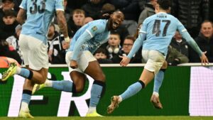 Antoine Semenyo jubler efter sin scoring mod Newcastle