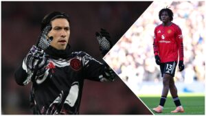 Lisandro Martínez og Patrick Dorgu.