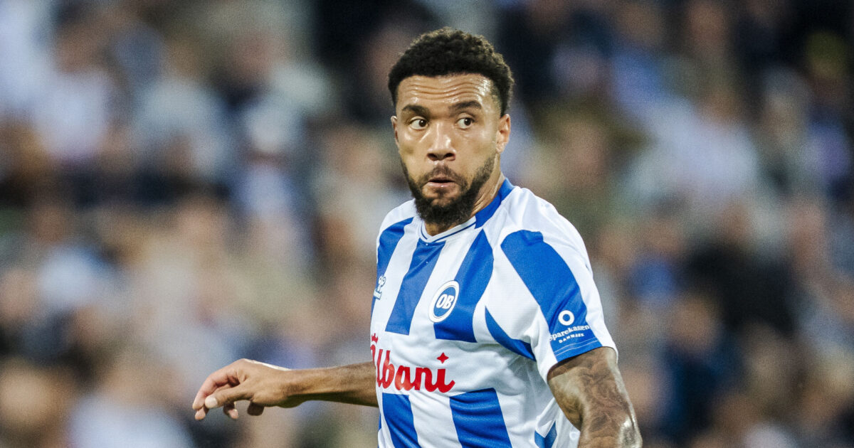 Grot kæmper videre: Ikke min favorit-spillestil Odense Boldklubs Jay-Roy Grot under 3F Superliga-kampen mellem OB og FC Fredericia på Nature Energy Park i Odense, fredag den 19. september 2025.