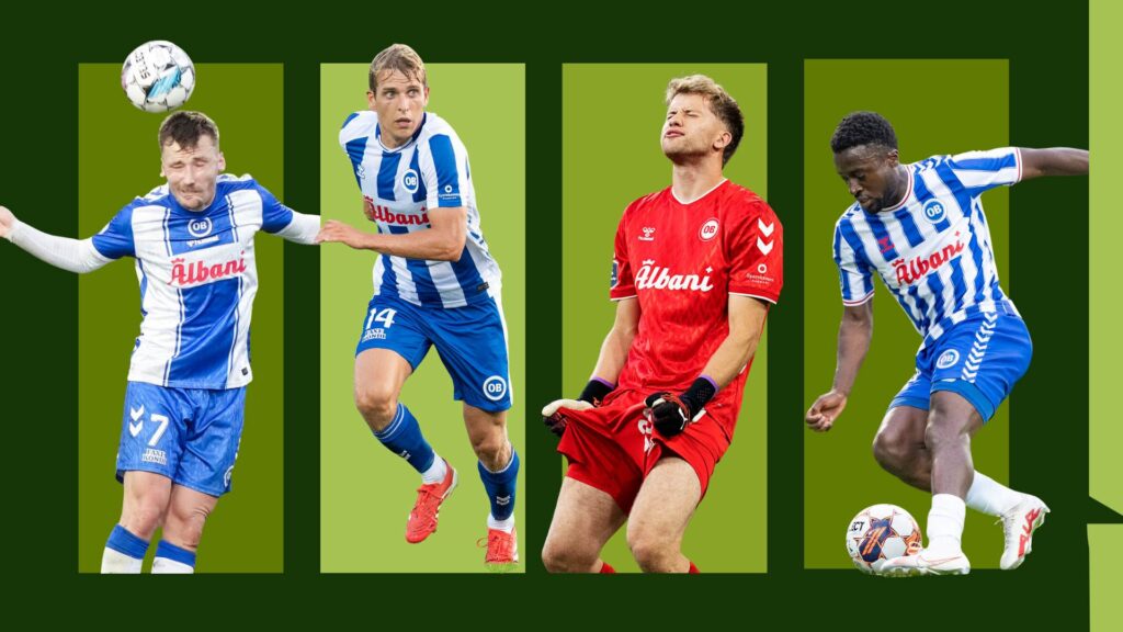 Collage med fire OB-spillere