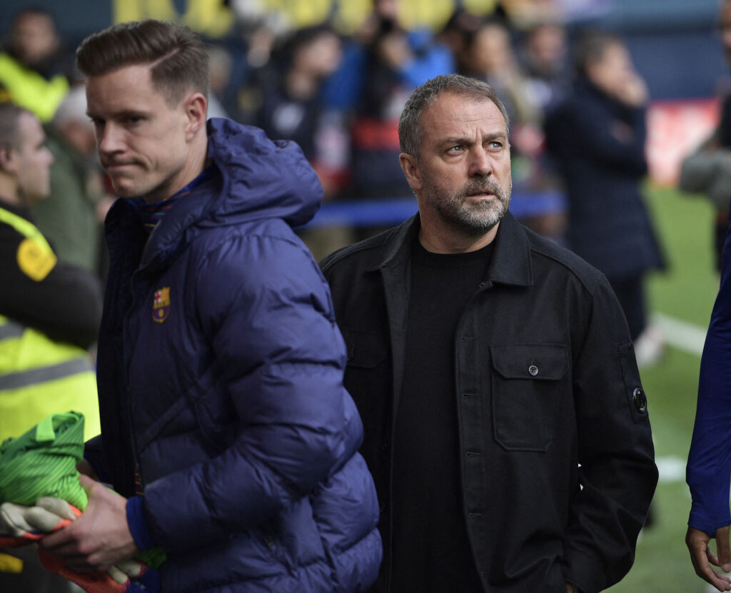 Hansi Flick og Marc-André Ter Stegen.