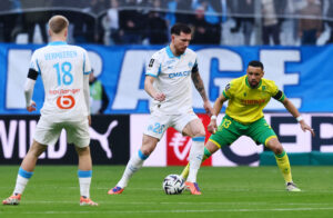 Pierre-Emile Højbjerg i kamp mod FC Nantes.