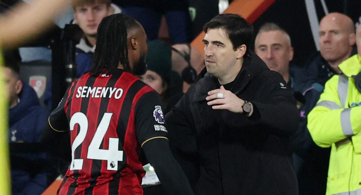 Iraola: Tror det blev Semenyos sidste øjeblik hos os Foto: Action Images via Reuters/Paul