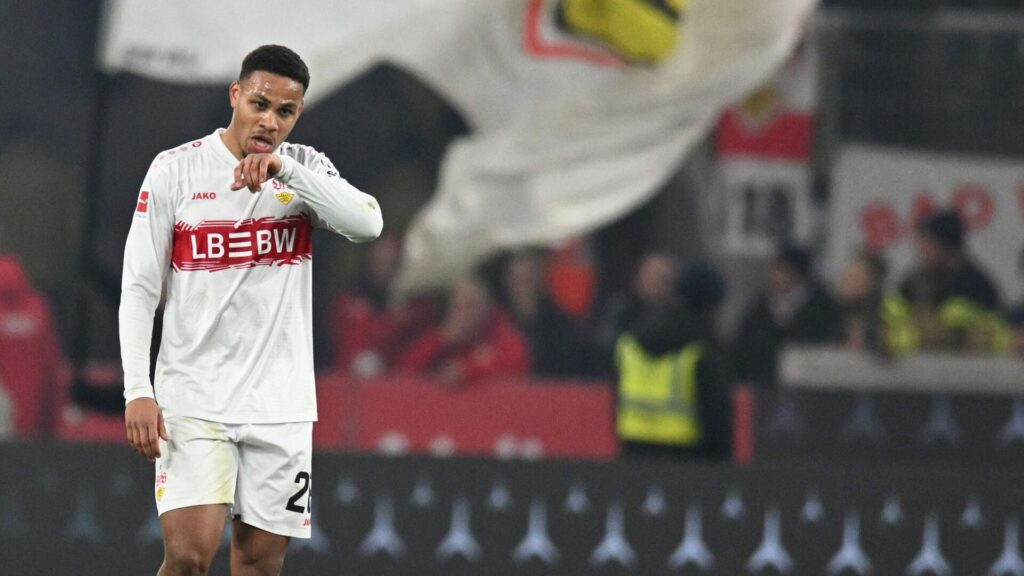 Nikolas Nartey umiddelbart efter sin scoring mod Frankfurt