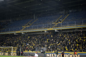 Tom tribune på Brøndby Stadion.