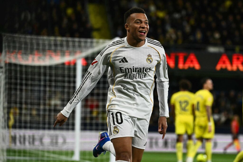 Mbappé der jubler efter 1-0-scoringen mod Villarreal.