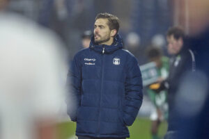 Jakob Poulsen under AGF's kamp mod Viborg FF.