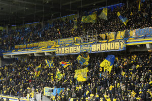 Et billede af en masse Brøndby-fans på Sydsiden