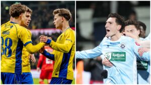 Brøndby og Sønderjyske jubler i samme billede.