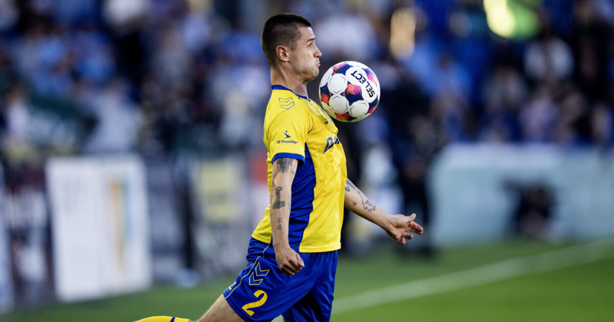 Afskriver ikke BIF-mesterskab: AGF kan ende som FCN Brøndbys Oliver Villadsen under superligakampen mellem Randers FC og Brøndby IF på Cepheus Park i Randers søndag den 17. august 2025