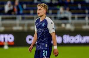 Anton Søjberg under en fodboldkamp i USA.