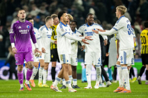 FCK-spillerne efter en kamp i Champions League.