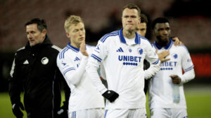 FC København-spillere ser skuffede ud.
