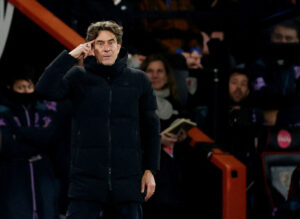 Thomas Frank under en kamp i spidsen for Tottenham mod Bournemouth.