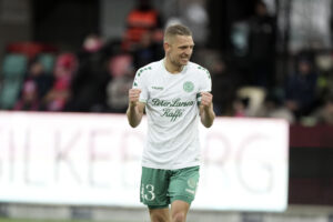 Jeppe Grønning i aktion for Viborg mod Silkeborg.