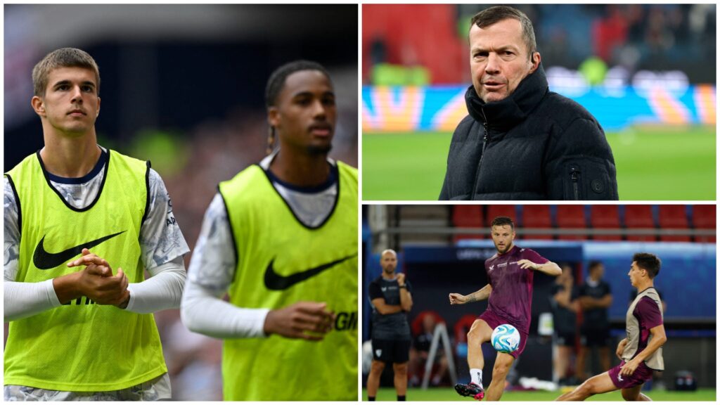 Luka Vuskovic ved siden af Lothar Matthäus og Ivan Rakitic.