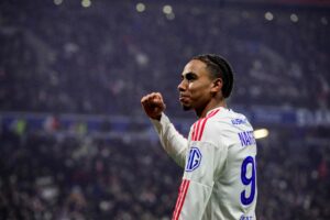 Noah Nartey jubler med en knyttet næve.