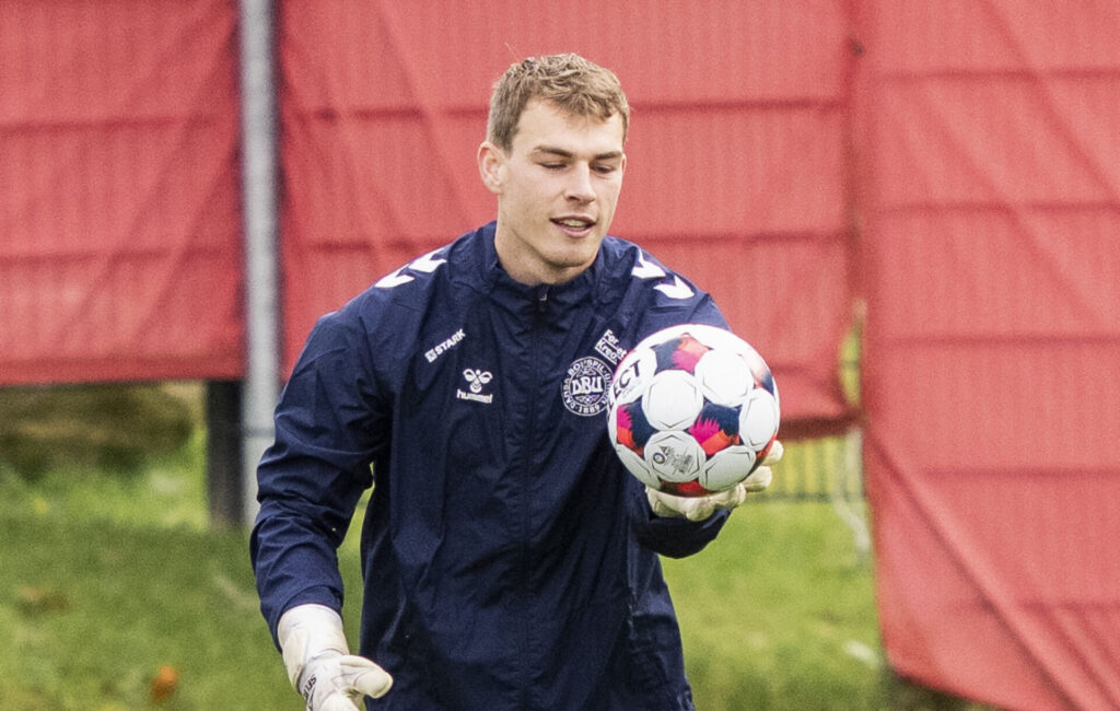 Hermansen under træning for landsholdet