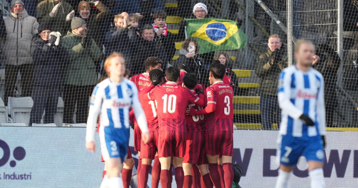 Se billedet: Udvandrer i Odense! Superligakampen mellem OB og FC Midtjylland på Nature Energy Park i Odense søndag den 15. februar 2026.