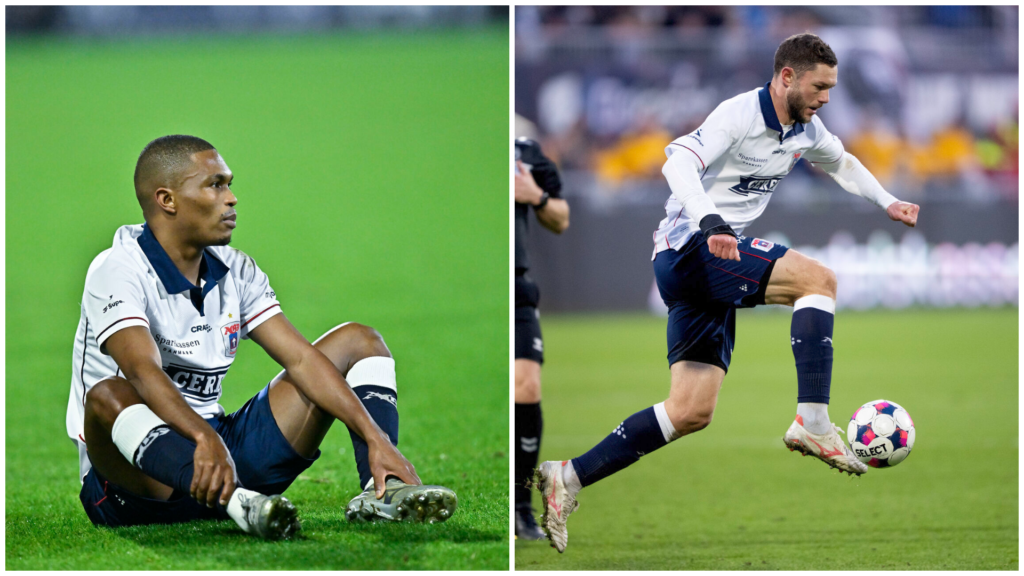 Collage: AGF-spillerne Gift Links og Henrik Dalsgaard