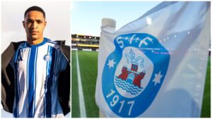 En collage af Leonel Montano og et Silkeborg IF-flag