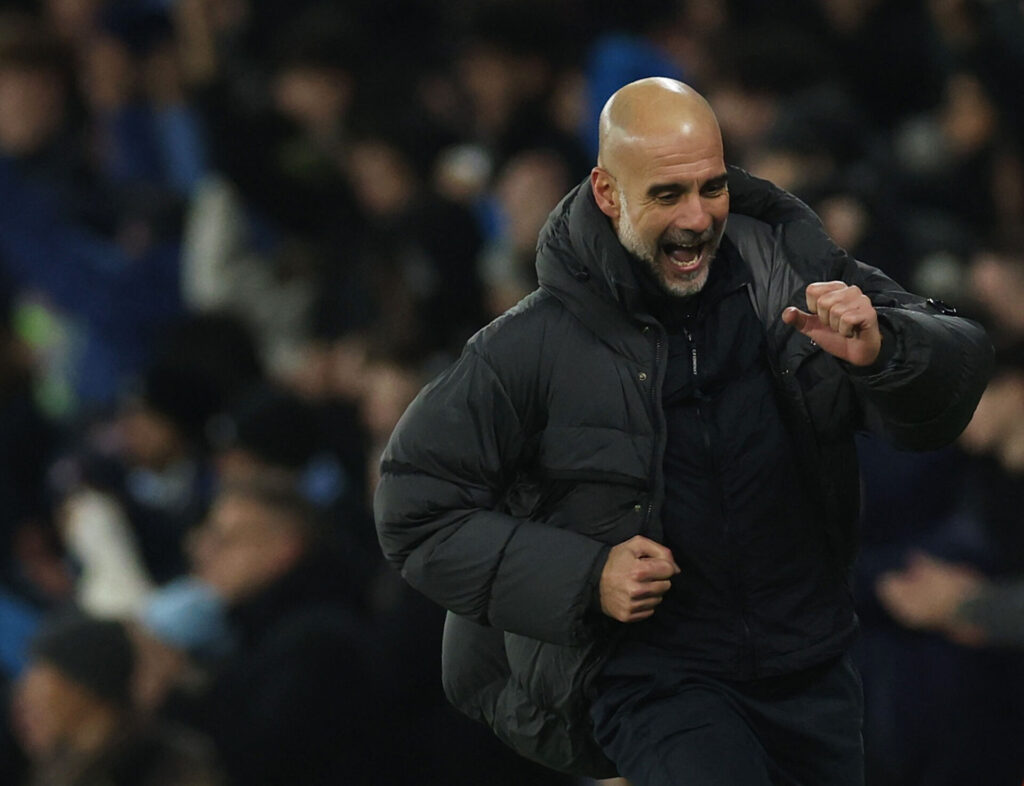 Pep Guardiola jubler.