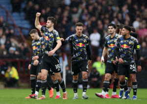 Anton Stach, der fejrer sin scoring mod Leeds.