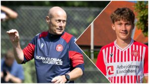 Steffen Højer til AaB-træning med billede af Marcus Bonde.