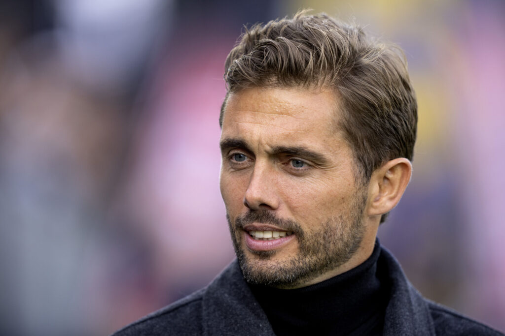 AGF-cheftræner Jakob Poulsen under en kamp mod Brøndby.