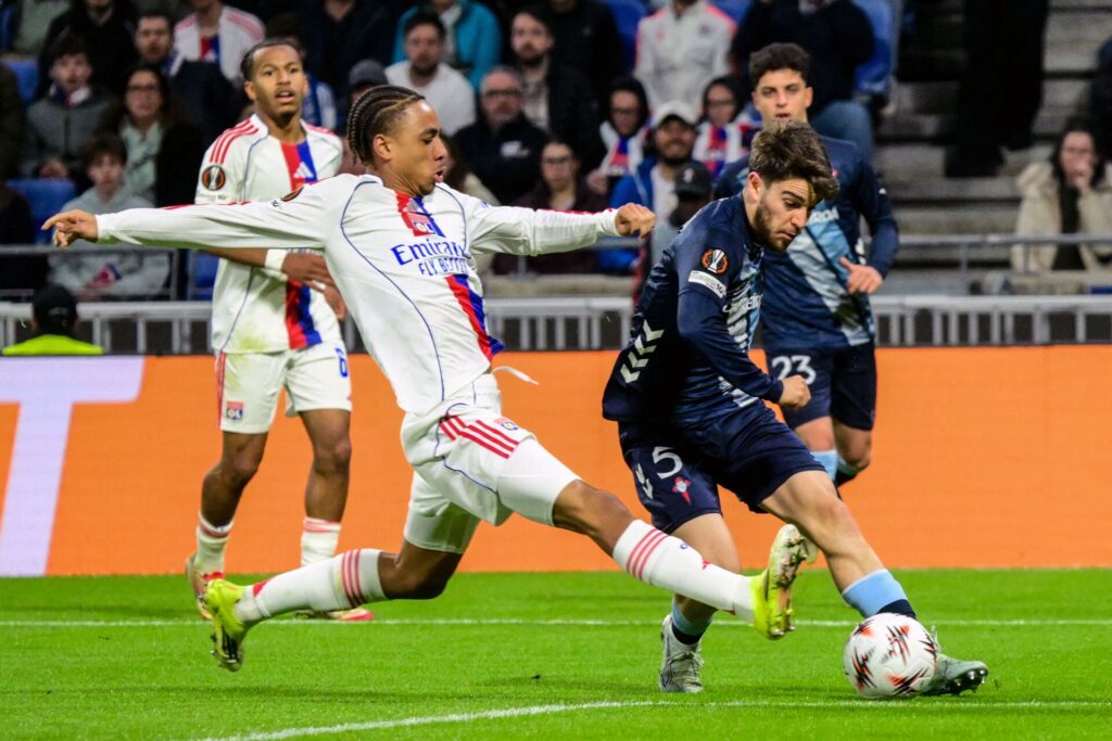 Noah Nartey i aktion under Europa League kampen mod Celta Vigo