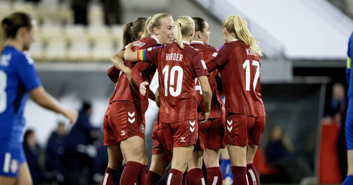 Perfekt start: Harder og Danmark sætter Serbien til vægs Foto: Bo Amstrup/Ritzau Scanpix