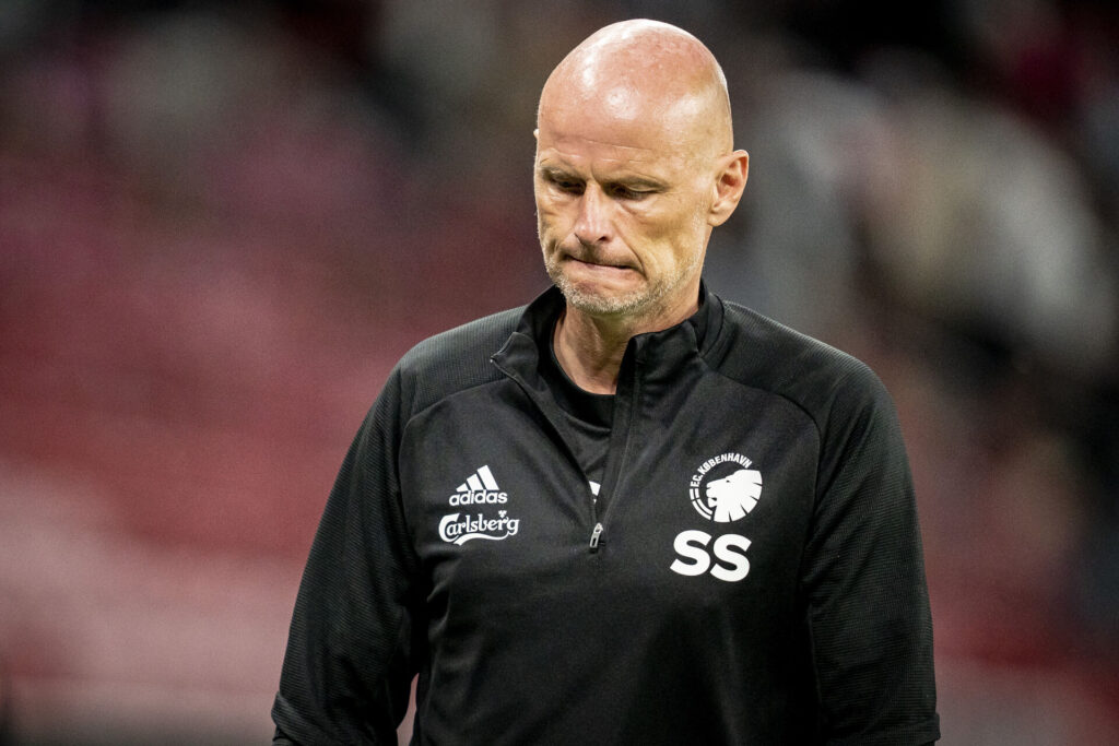 Ståle Solbakken i en af sine sidste kampe som FCK-cheftræner.