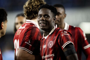 Franculino jubler efter en scoring for FC Midtjylland.