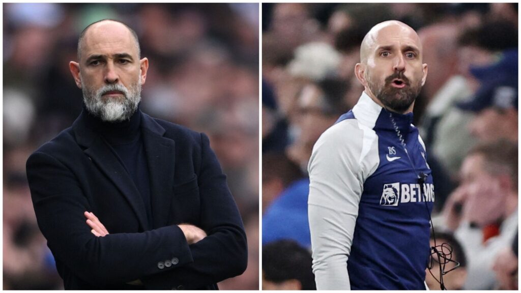 Igor Tudor og Bruno Saltor fra Tottenham.