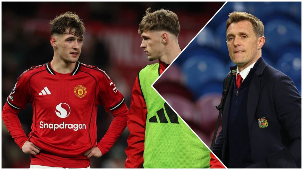 Jack Fletcher med bror Tyler Fletcher og et billede af Darren Flecther i Manchester United.
