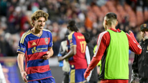 Den tidligere Brøndby-spiller Stijn Spierings jubler for Real Salt Lake