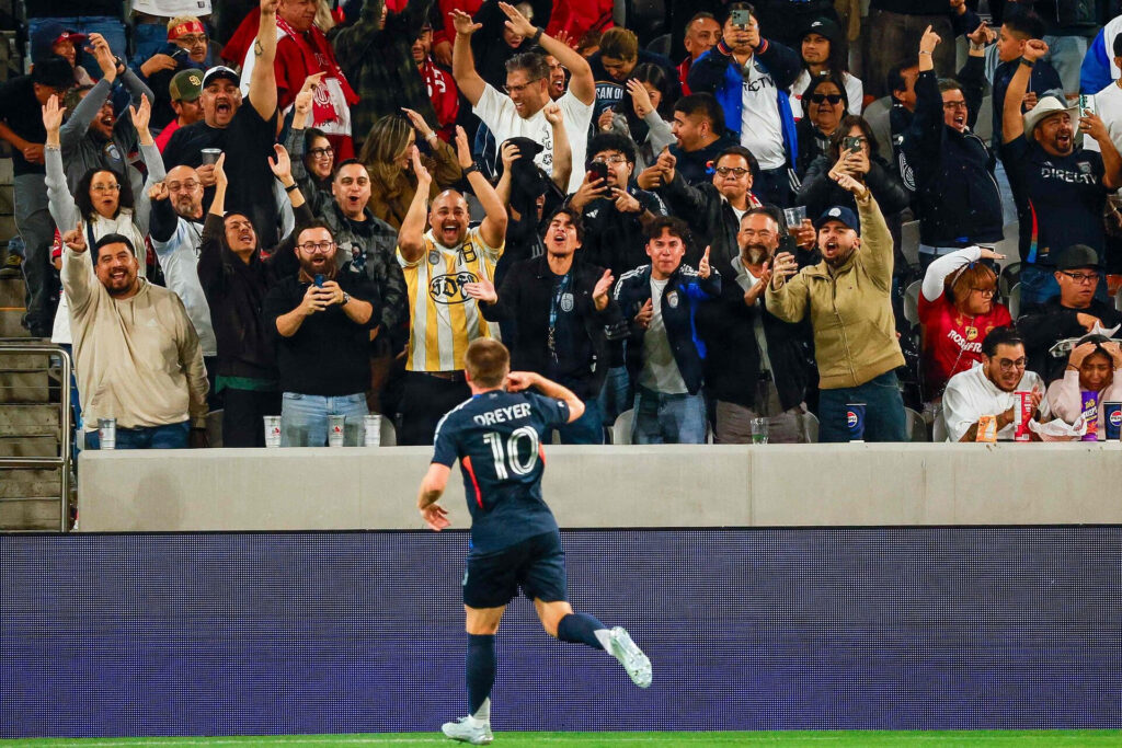 Anders Dreyer jubler efter et mål for San Diego FC.