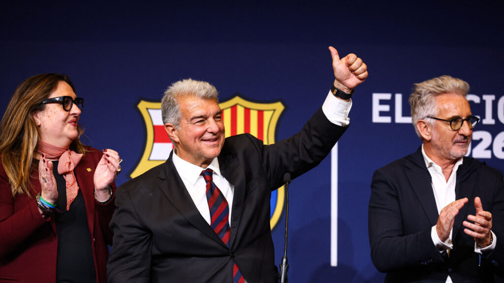 Joan Laporta jubler over sin valgsejr i FC Barcelona