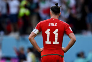 Gareth Bale under en af sine sidste kampe for Wales.