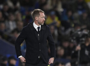 Graham Potter under Sveriges kamp mod Ukraine.