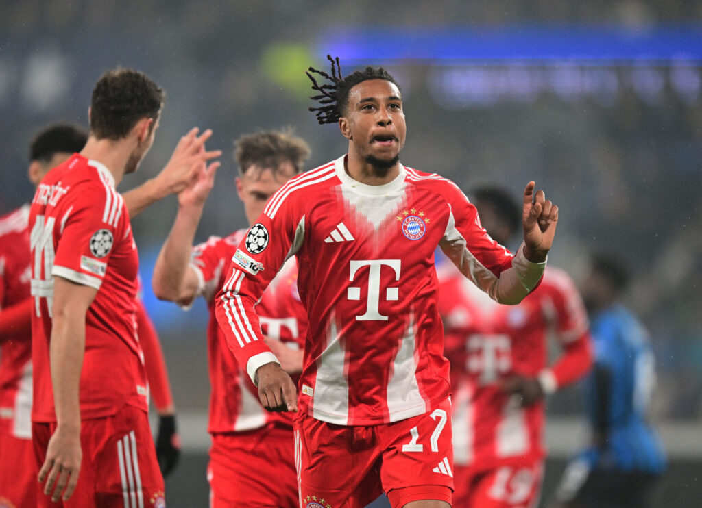 Bayern Münchens spillere jubler imod Atalanta.