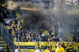 AC Horsens' fans under en Superliga-kamp.