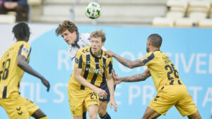 Ole Martin Kolskogen i aktion for AC Horsens mod Lyngby BK