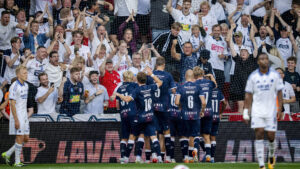 AGF-spillere og fans i Parken.