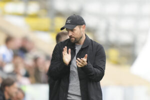 Bo Svensson der klapper efter en scoring i kampen mellem FCK og OB