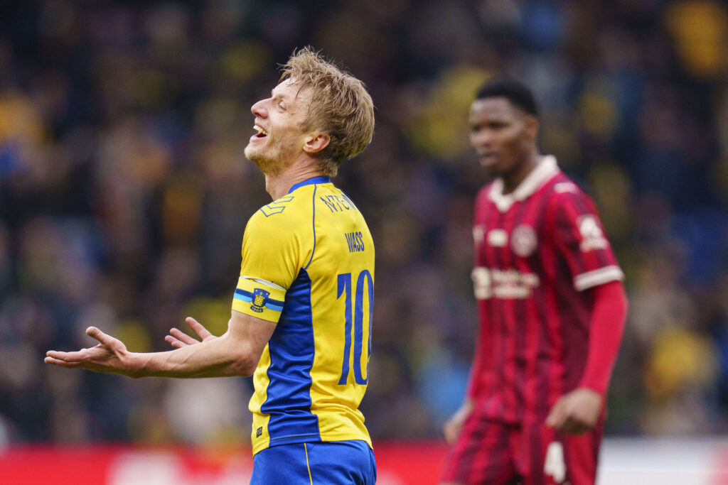 Daniel Wass under Brøndby IF's kamp mod FC Midtjylland.